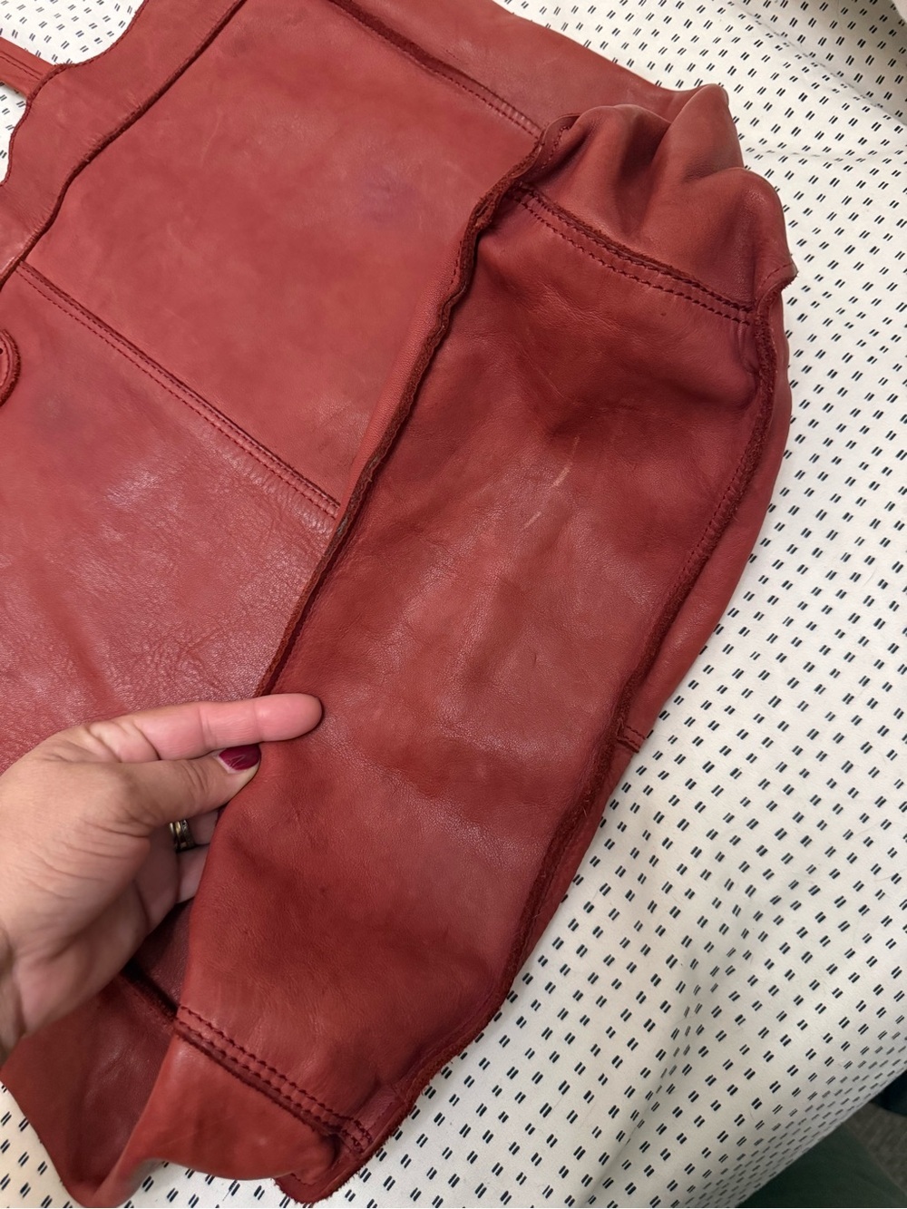 Harbour 2nd Elbe Leather Shopper Tote Bag - Picture 2 of 14